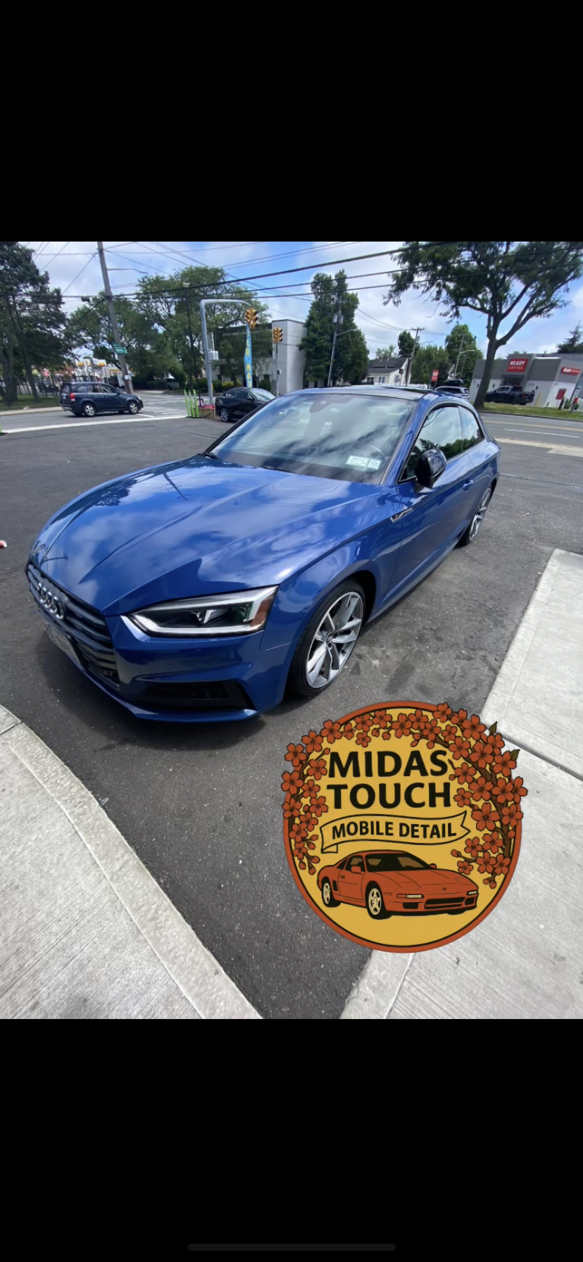 Blue Audi S5 with incredible deep blue shine
